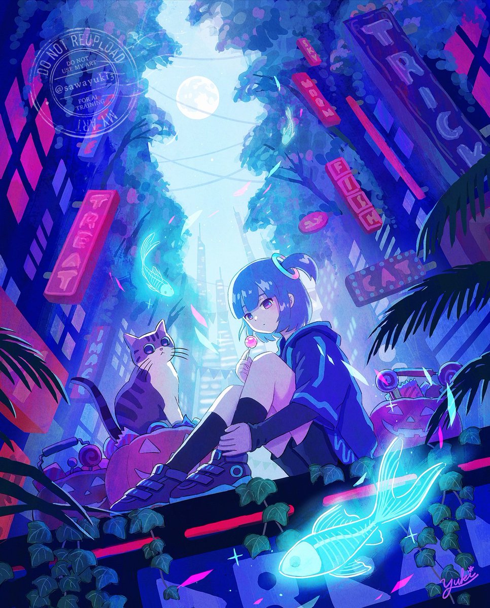 GENSEKIさんのイラストコンテストで、こちらのイラスト「ネオンタウン幻想」が佳作をいただきました！
さいとうなおき先生から講評もいただけて、とても励みになりました。
今後も幻想的な世界観を大切に描いていこうと思います🫧