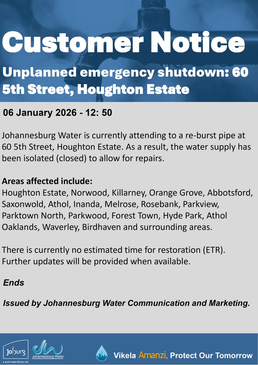 Johannesburg Water tweet media