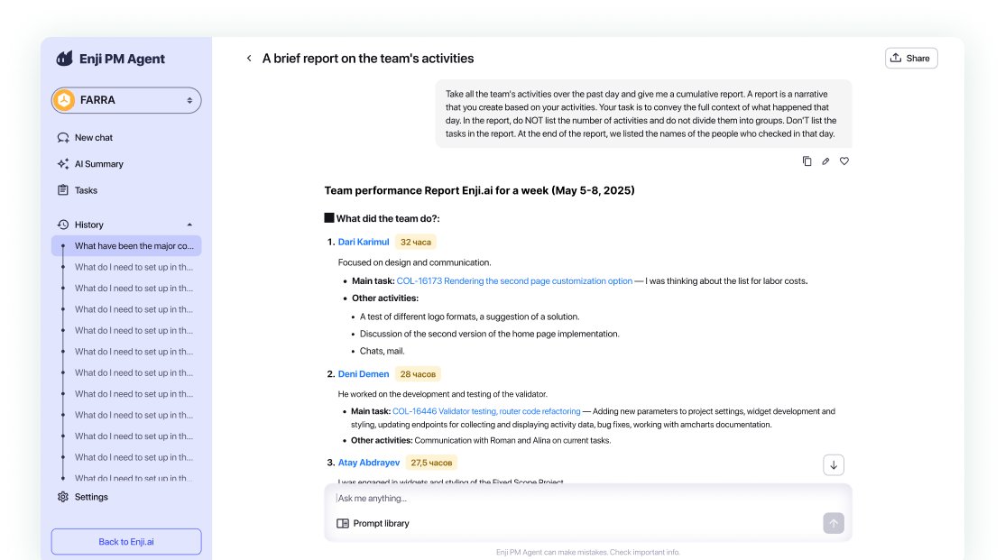 Enjiai's tweet photo. Enji + Slack
Add the Enji bot to your Slack channels, it automatically collects data from discussions, threads, and messages.  Then, AI instantly build project status updates &amp; progress reports. 
#AIforEngineers #SlackIntegration #EngineeringManagement #DevProductivity https://t.co/oTPJEQfAKn