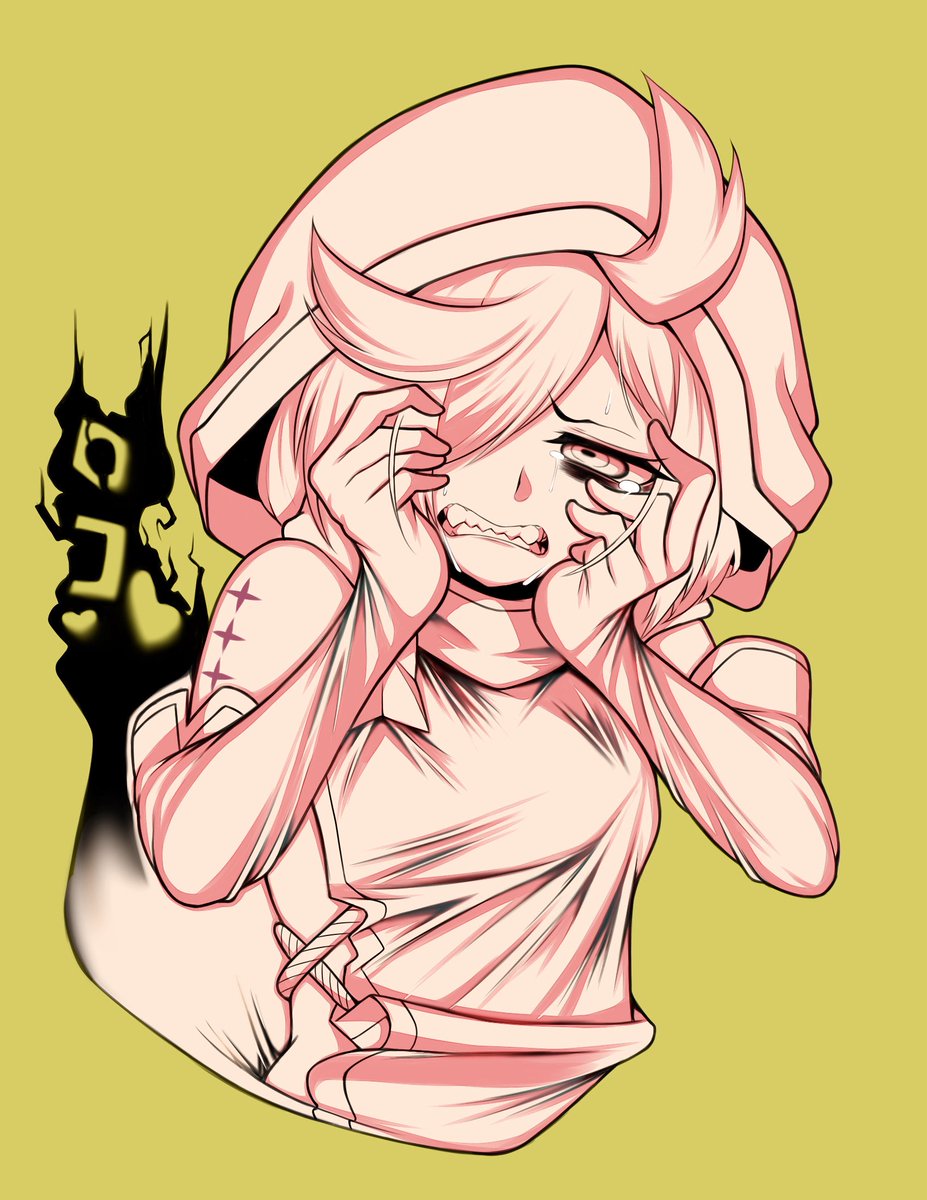 カゲ塗り、ベース色配置、ベースにカゲ乗算、カゲ色変更

カゲ色変更無しでも良いかもな 