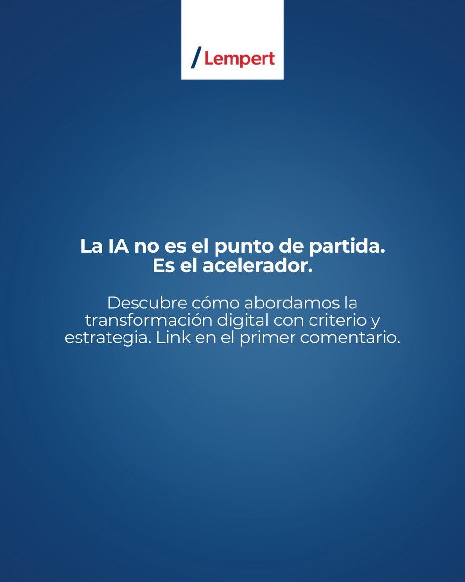 La IA no genera impacto por sí sola.
El verdadero diferencial está en diseñar bien los procesos y saber dónde aplicarla.
En Lempert trabajamos la IA con criterio estratégico para lograr resultados reales.