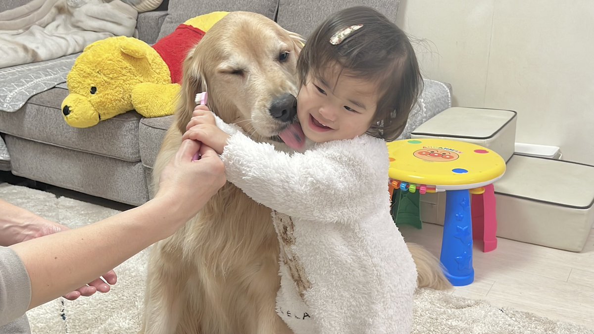1歳児から頑張ったねとハグをしてもらうと嬉しくなってしまう