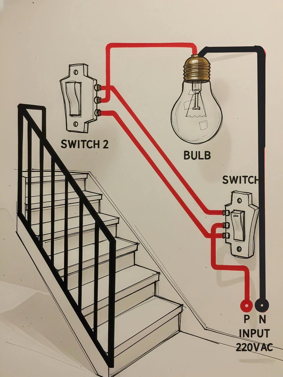 Afghan_Engineer's tweet photo. Ever wondered how one bulb works with two different switches? https://t.co/GN71aLBMZC