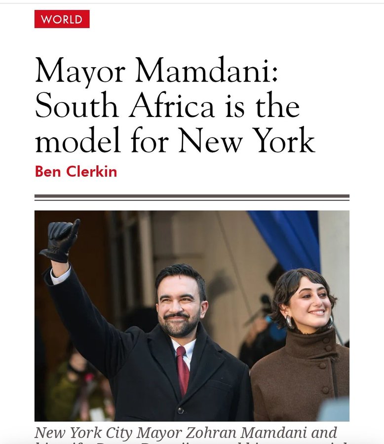 DrewPavlou's tweet image. ''South Africa is the model for New York'' literal nightmare headline
