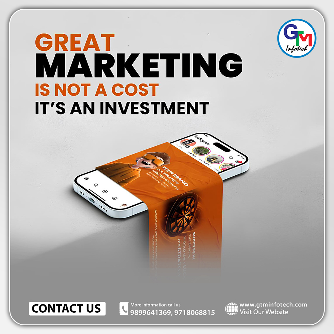 gtminfotec's tweet photo. 🚀 GREAT MARKETING = SMART INVESTMENT 💡
Because brands don’t grow by chance — they grow by strategy.
#GreatMarketing #MarketingIsInvestment #DigitalMarketingExperts #BrandGrowth #GTMInfotech #GrowYourBusiness https://t.co/48SmpN5kDZ