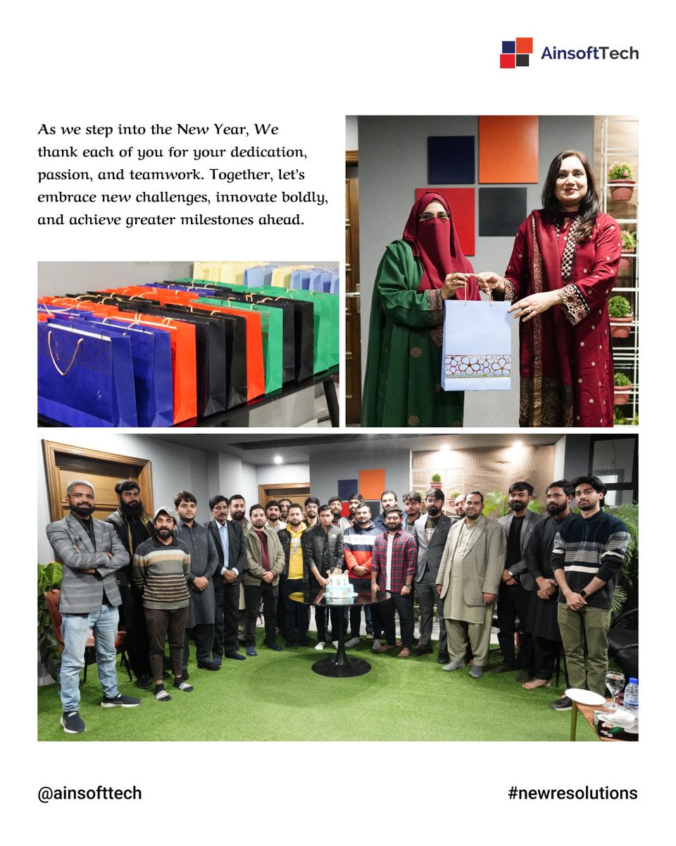 ainsoft_tech's tweet photo. New Year Celebrations at @AinsoftTech !
We kicked off 2026 with laughter, fun, team bonding, and a cake-cutting ceremony. Grateful for our amazing team and excited to make 2026 our best year yet—together!
#teambonding #newyear2026 #teamainsoft #workculture #innovation https://t.co/daC2a2d7rT
