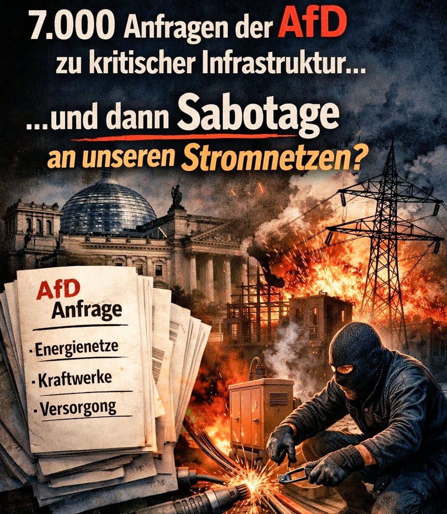 freie Hand haben.

#Russland besitzt eigene Parteien im Bundestag, die ganz offen Spionage betreiben, tagtäglich nichts anderes tun als für Putins TerrorStaat zu hetzen, zu spalten, an der Zerstörung von EU und unserer deutschen Einheit zu arbeiten. #Putin gibt die Linie vor.
4/7