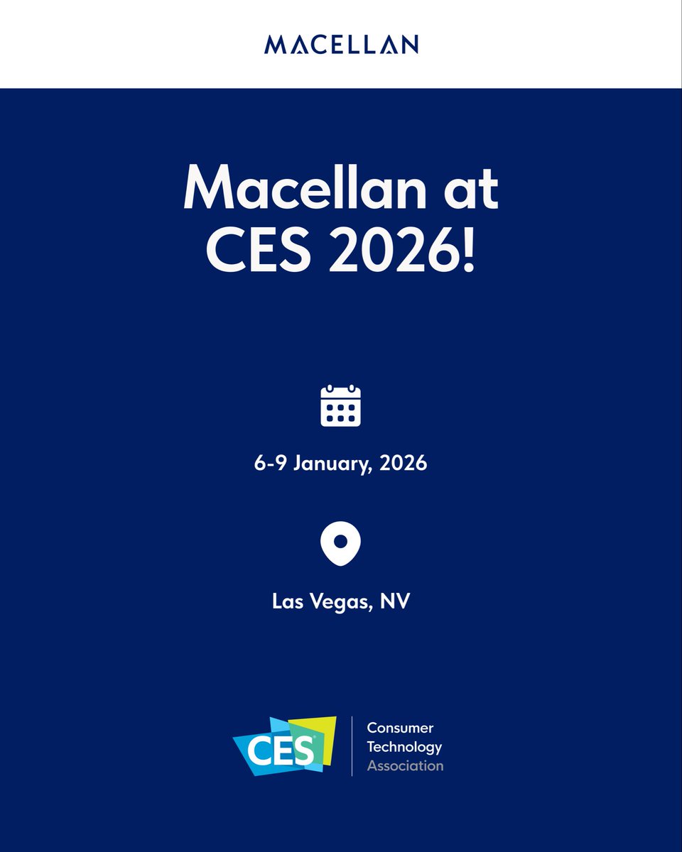 Macellan_net's tweet photo. Macellan is heading to CES 2026!

From Istanbul to Las Vegas, we’re bringing our vision of connected ecosystems, scalable platforms, and future-ready digital infrastructure to one of the world’s most influential tech stages. https://t.co/Ndzrta4CEO