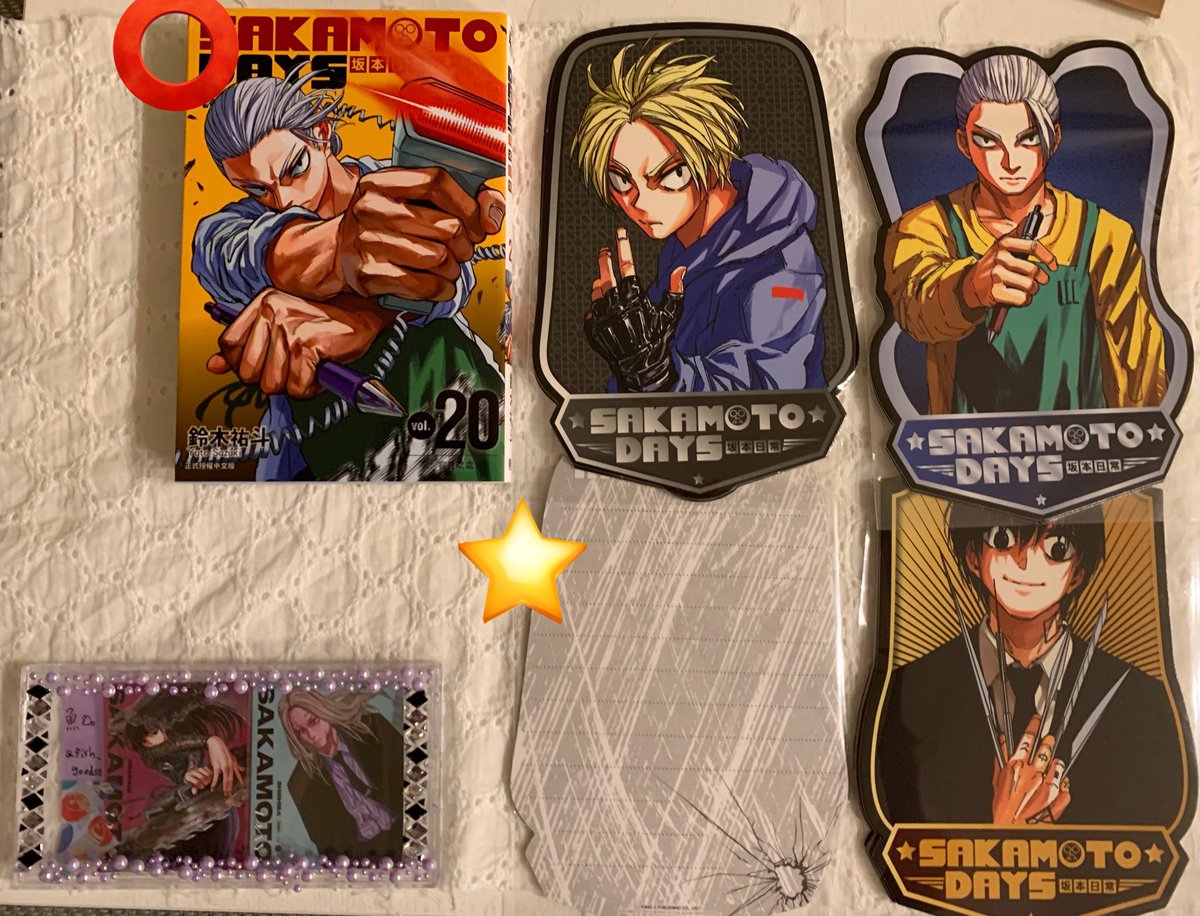 fish_goods0's tweet photo. 【交換 譲渡】SAKAMOTO DAYS  サカモトデイズ 台湾版 20巻 特典 ポストカード イラストボード イラストカード

譲: 坂本 シン 南雲 坂本ファミリー 有月
(画像1)

求: 固定>異種 神々廻 大佛

詳細は画像5ご参照ください

⚠︎FF内外問わずプロカ必読
お気軽にお声掛けください https://t.co/vrvSBxxuDG