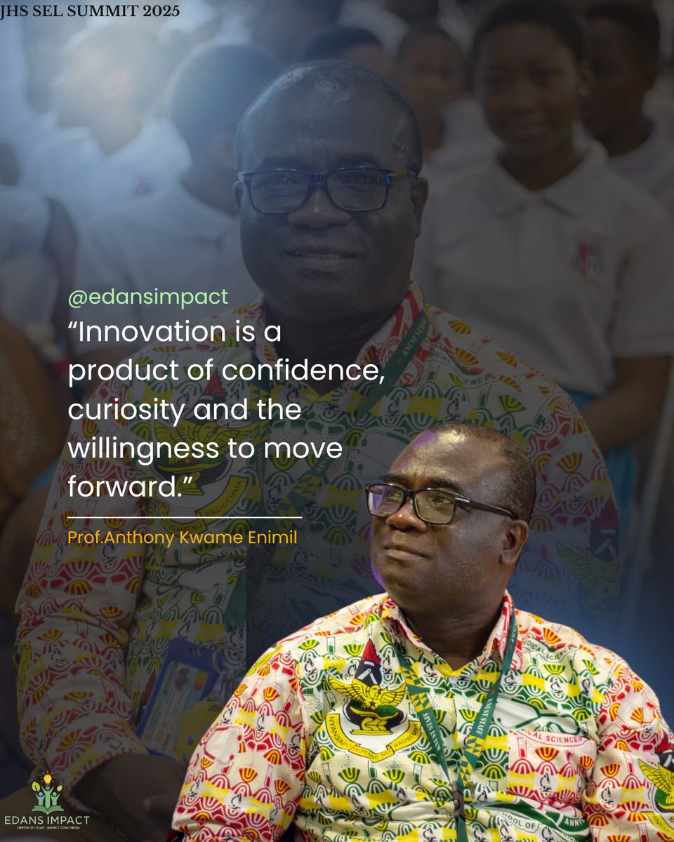 edansimpact's tweet photo. "Innovation is a product of confidence, curiosity and the willingness to move forward."

A powerful quote by Dr. Anthony Enimil https://t.co/8bc1XgP7pw