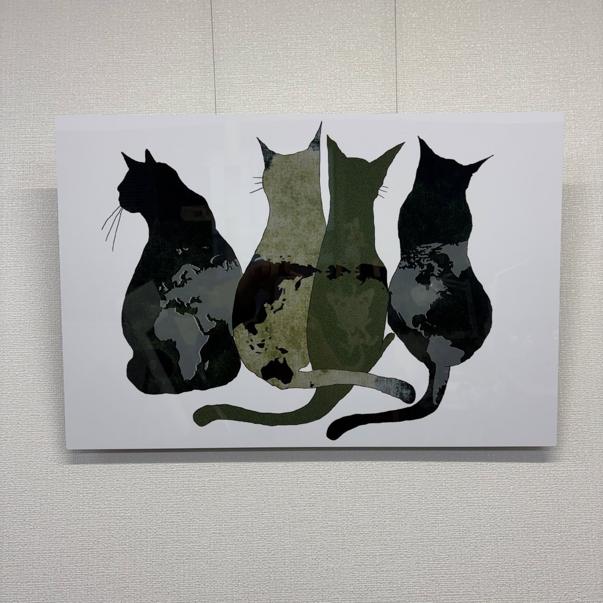 世界地図の模様🌏✨ 🐈‍⬛(ΦωΦ🐈‍⬛)<PEACE!!