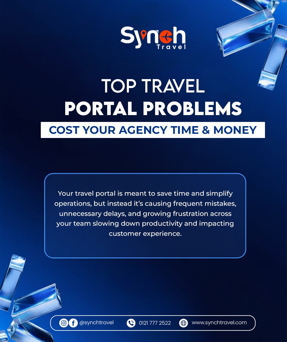 SynchTravel's tweet photo. Multiple systems. Slow confirmations. Costly mistakes.
Sound familiar? 
Synch Travel unites it all in one Smart Portal, Endless Efficiency. 

#SynchTravel #TravelMadeEasy #SmartPortal #B2BTravel #NoMoreErrors #TravelAutomation https://t.co/y28ED5ykTz