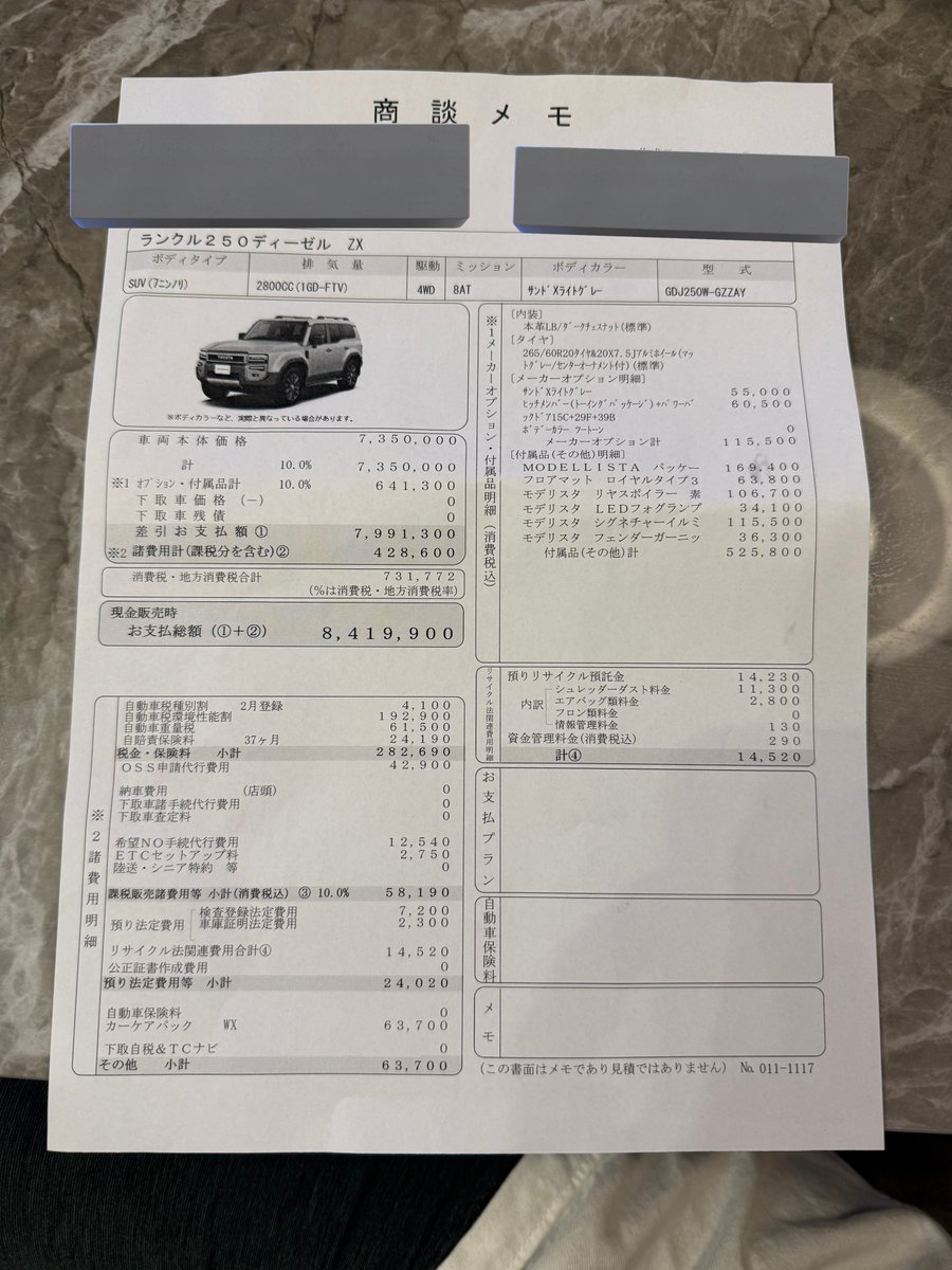 SACCHI❁ページです。 ZXで希望色だけどヒッチメンバーなんかいらんしリアモデリスタつけれん