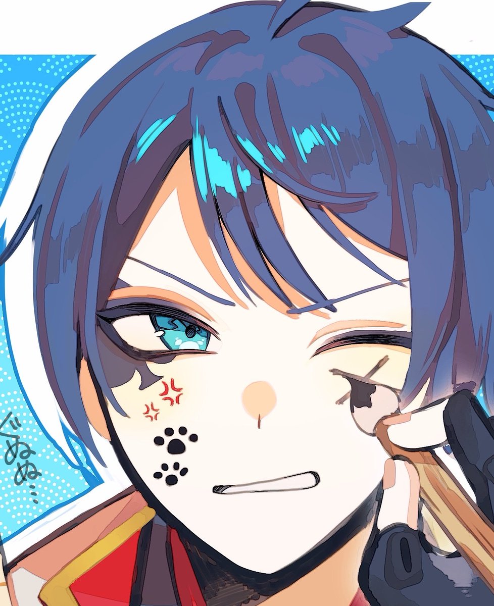 nukorosuke_'s tweet image. 年賀状書き合いの絵　お顔だけ…😺
可愛くかけたのでお届け出来て嬉しい