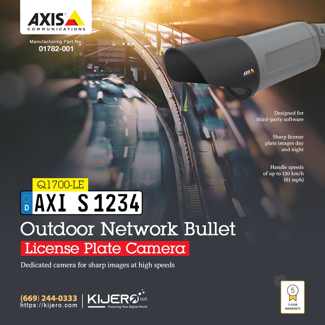 Kijerollc's tweet image. 📢 Axis Communications Q1700-LE 18-37mm Lens &amp;amp; Night Vision 

🛒 Now available at KIJERO LLC

Contact Us: 👇👇👇

📧 marketing@kijero.com
📞 (669) 244-0333

🔗  kijero.com/axis-communica…

#kijero #AxisQ1700LE #LicensePlateCamera #wts #b2b #it #networking #morganhill #california