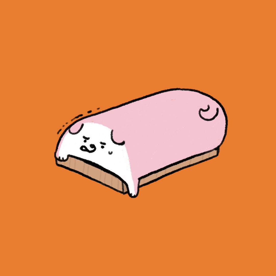 初めて板から一歩踏み出そうとする、かまぼこ犬🐕

#illustration #イラスト