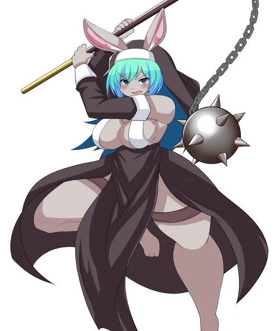 「レーヴランデのゆめひつじ」 うさシスターキャロルの戦闘関係で使おうと思ってるイラスト描きました モーニングスター