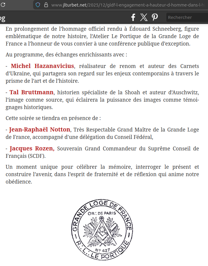 Casimir_Noir's tweet image. La planche de #MichelHazanavicius sera présentée à la #GLDF en présence du TPSGC du suprême conseil de France #JacquesRozen mardi 20 janvier 2026
x.com/Casimir_Noir/s…