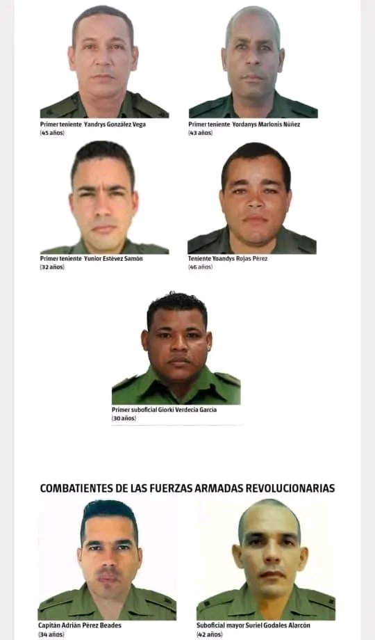 Los 32 cubanos que murieron el 3 de enero durante el ataque de Estados Unidos a Venezuela. Los combatientes de las FAR y el MININT cumplían misiones a solicitud de órganos homólogos de Venezuela.#CubaEstáConVenezuela