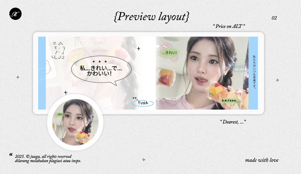 juuga's tweet image. Help rt/repost? Thank you!  #zonauang 

Hai?! Aku bawa 4 layout ready stock dari Yuha H2H yang bisa kamu adopsi sekarang! Price ada di ALT, langsung ketuk kotak pesanku kalau mau bawa pulang layoutnya ya ❤︎