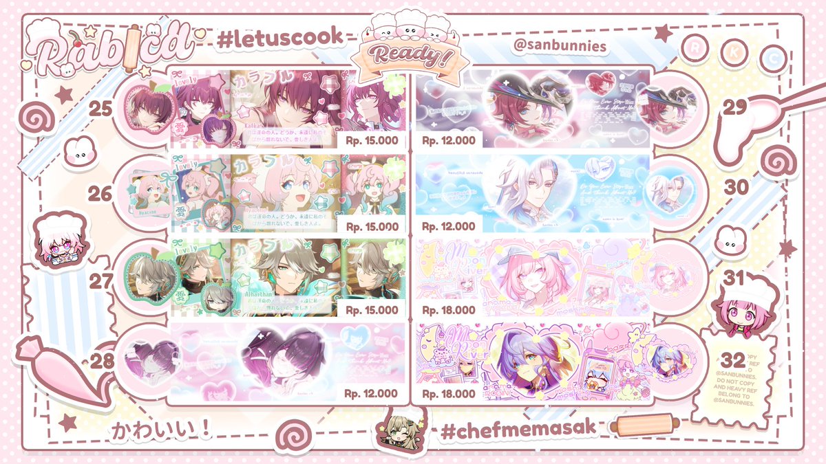 sanbunnies's tweet image. 🐰. all interactions are appreciate . . ! 

hewloo semua! kita ada 58 layout ready stock (gabungan rs) 👩🏻‍🍳⭐ yang bisa langsung kalian take sekarang dengan sebut nomor layoutnya! ayo jajaann . . 🥣

[ 4/8 ] #zonauang #zonajajan ♡.