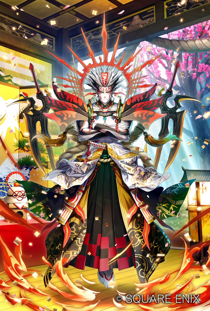 ryuutetusai's tweet image. 【お仕事情報】2026年1月1日に『ロマンシング サガ リ・ユニバース』にて、私が描かせていただきました「[餅を割るのか？]ファイアブリンガー」が実装されました。
服装や背景など、かなーりこだわって制作をしておりますので、ゲットしてパーティに加えていただければ幸いです。
#ロマサガRS