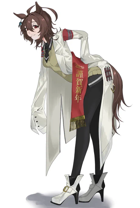 遅くなりました、、、 あけましておめでとうございます。 今年もよろしくお願いします、、、! #アグネスタキオン