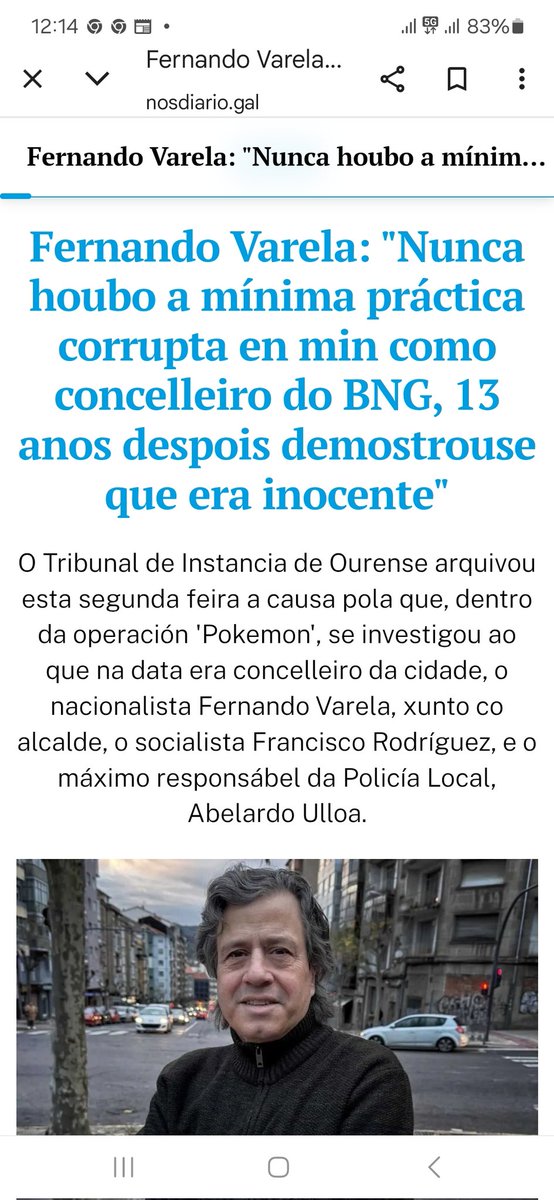 NUNCA tiven a máis MÍNIMA dúbida da honestidade e decencia d <a href="/XoseParada/">Xosé Fernando Varela Parada</a>, mais feliz xq após anos d demora fica claro q non había nada, nada, irregular!!
Acreditouse o despropósito, con grande prexuizo persoal e para a cidade!! Melloremos a Xustiza!!!
🤍🩵🤍