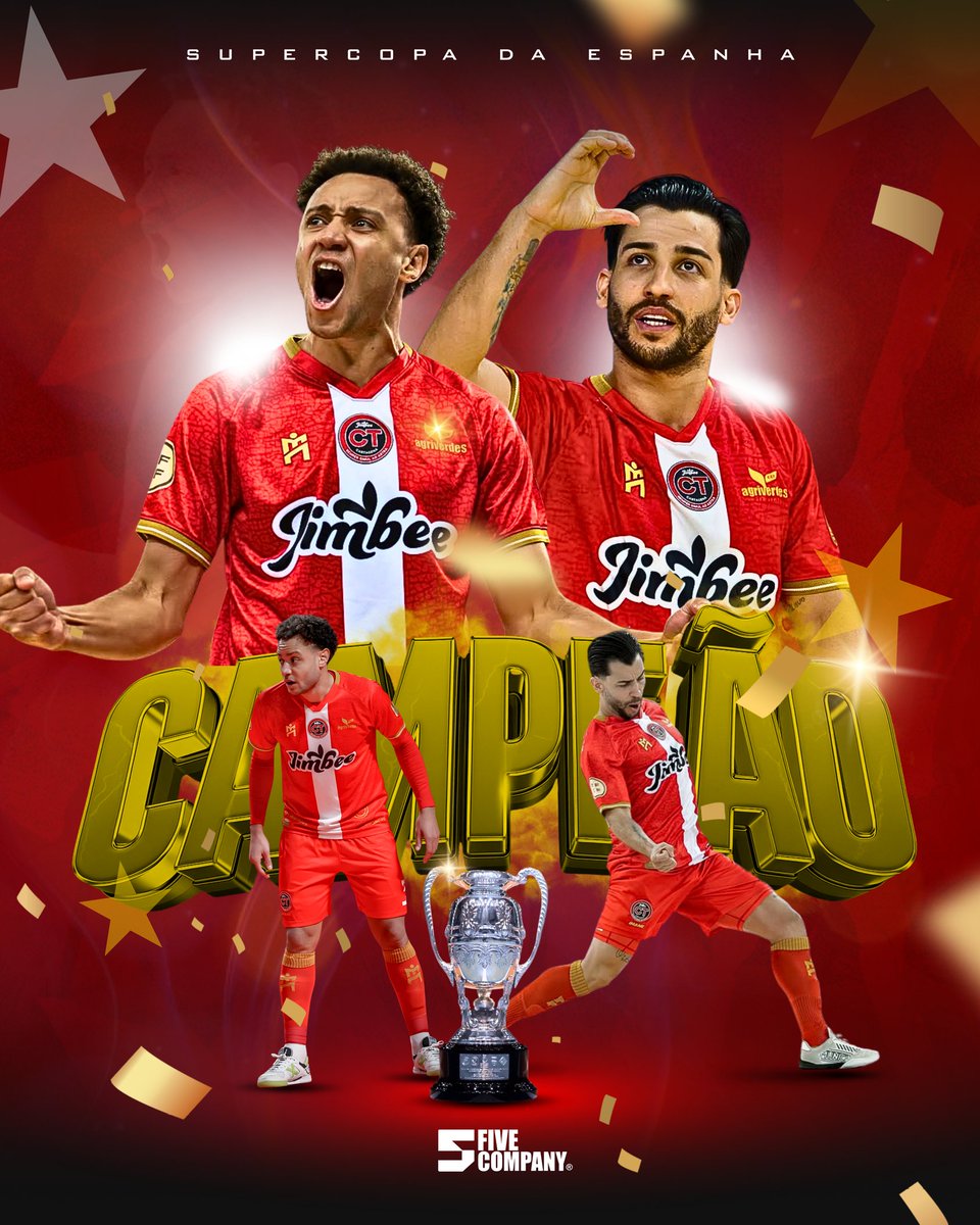 𝗖 𝗔 𝗠 𝗣 𝗘 𝗢 𝗡 𝗘 𝗦 ! ! ! 🏆

Pelo terceiro ano consecutivo, o Cartagena farura a taça da Supercopa da Espanha! Parabéns a dupla #fivecompany Waltinho e <a href="/cjuninho3/">Juninho</a> pela grande conquista 🥇 ❤️

#timefive #familiafivecompany #futsal