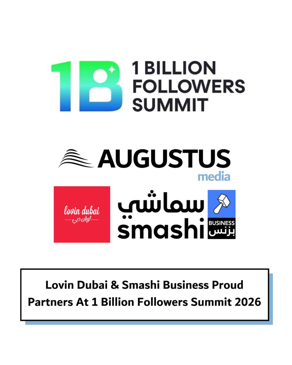 Lovin Dubai and Smashi Business were announced as Proud Media Partners of the 1 Billion Followers Summit 2026, the world’s largest global event dedicated to the content creation economy.

Read full article here 👇
augustusmedia.com/media/lovin-du…