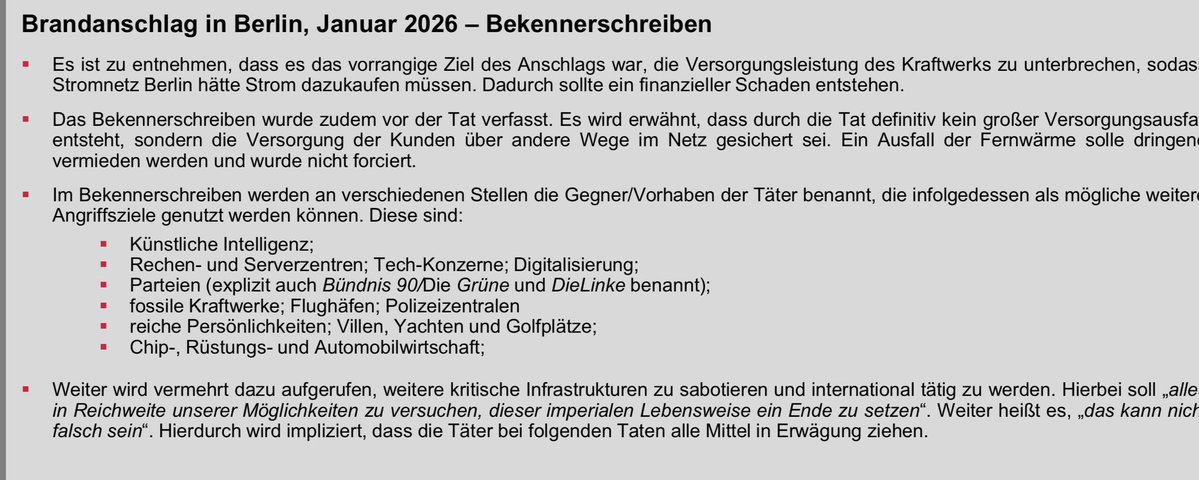 +++ Interne Analyse für die Polizei zu #Vulkangruppen. 
„..Täter waren längere Zeit am Ort des Geschehens….Täter ziehen alle Mittel in Erwägung, um Ideologie durchzusetzen. …“extrem gut vernetzte Linksextremisten“.. 
Wo ist der Aufschrei gegen diesen Terror?