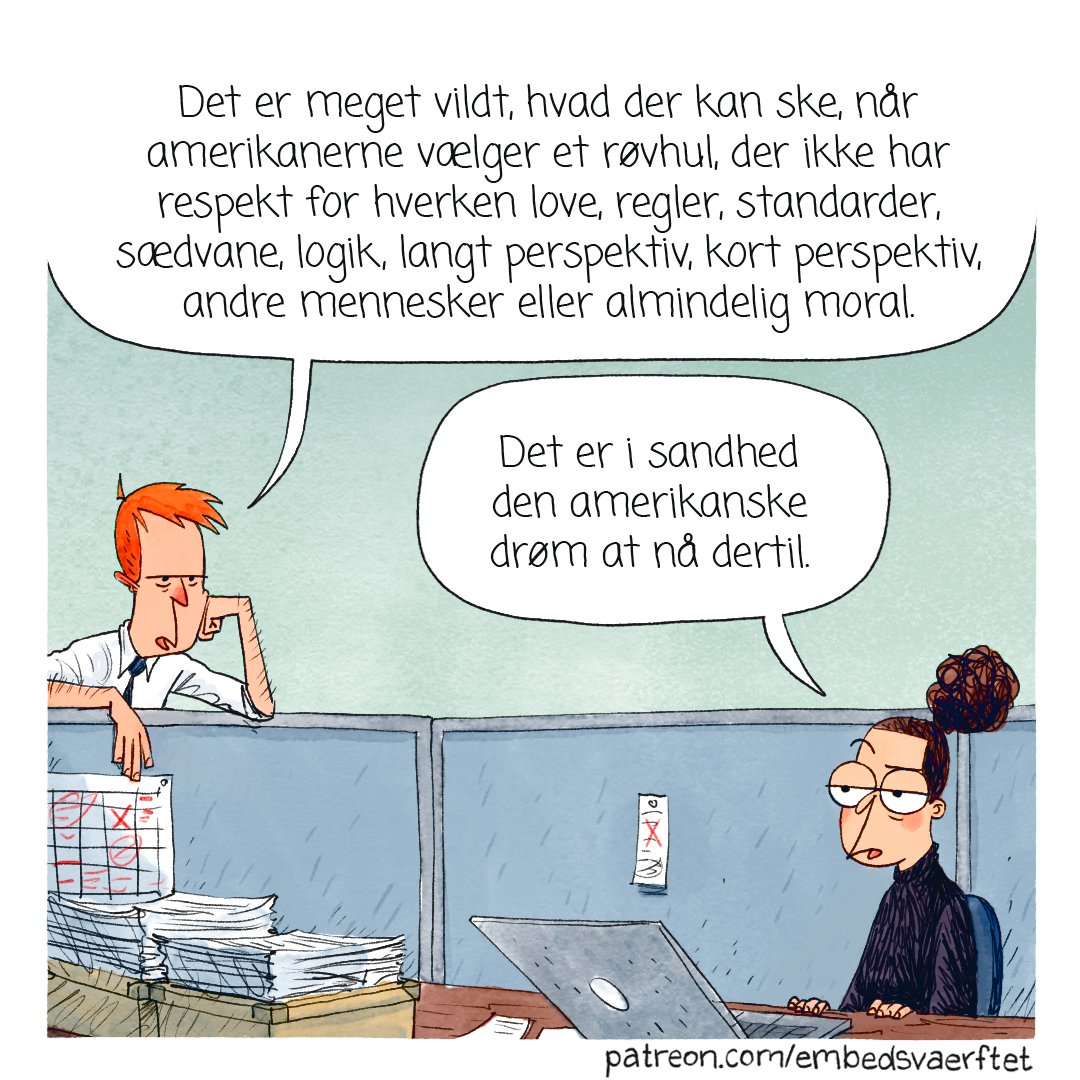 Er der virkelig kun gået et år med Trump nu? Det bliver nogle lange tre år frem til 2029 #dkpol