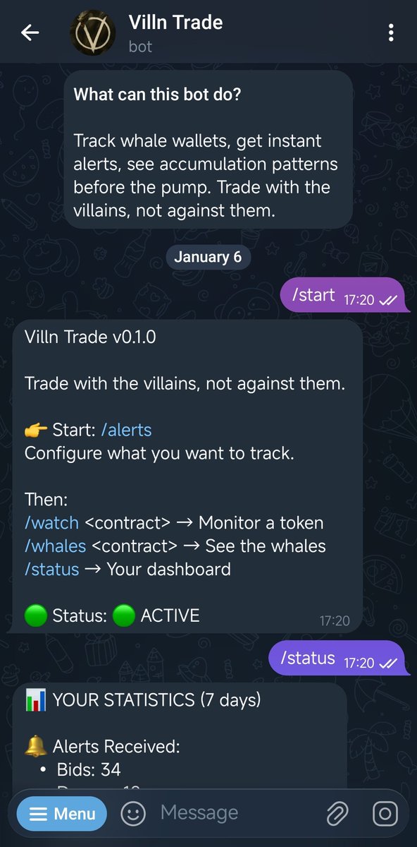 DirectorVibes's tweet photo. Villn Trade v2026a1 is LIVE 🟢

Trade with the VILLNs, not against them..

We just shipped v1 of $Villn Trade.. not a trading bot yet, but something way more important first..

An analytics weapon..

Before you win the game, you learn how the VILLNs play it.. https://t.co/Tjqiu5rAHt