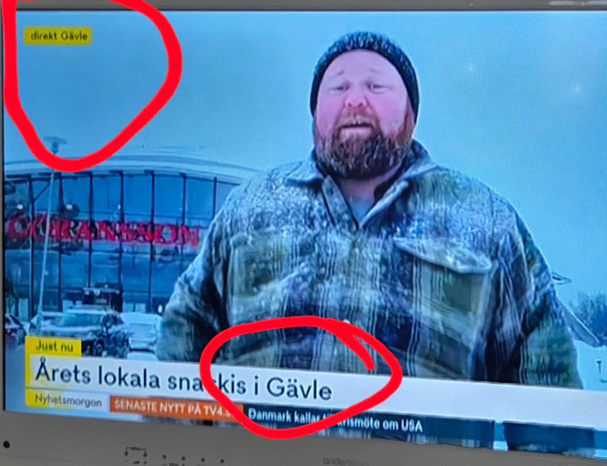 beckmansasikter's tweet image. TV4 visste inte att de sände från Sandviken? ( Göransson Arena ligger i Sandviken ) 
( lånad bild från FB grupp) #tv4 #Aftonbladet