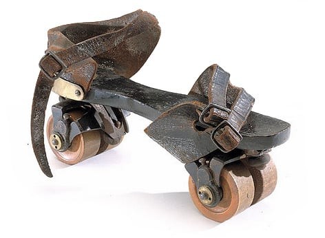 schoolwise's tweet image. On January 6, 1863, James Plimpton patented the first 4-wheeled turning roller skate.