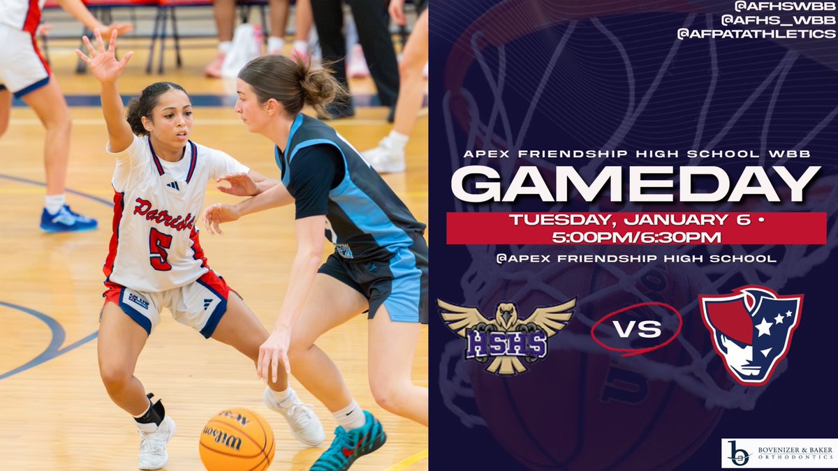 AFPatAthletics's tweet image. IT’S GAMEDAY PATS!! Our @AFHS_WBB teams are facing the Holly Springs Hawks at home for their first matchups of the new year. #PatFam #RepAFHS