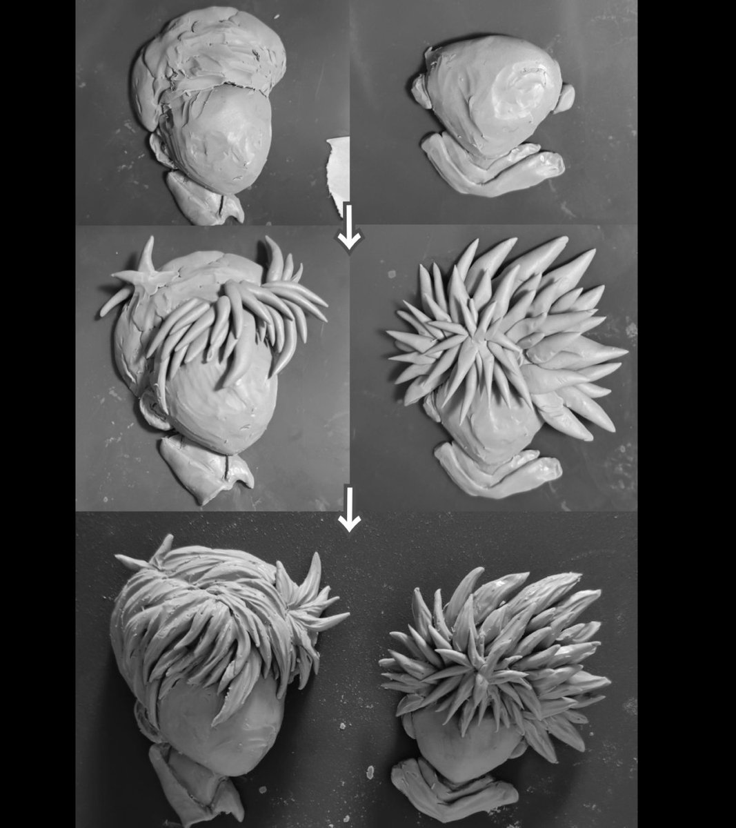 24-1
ソフビ原型制作に苦戦中…
息抜き造形、楽しくちまちまやってる。時間出来たらしっかり作りたいな、幼い彼ら。