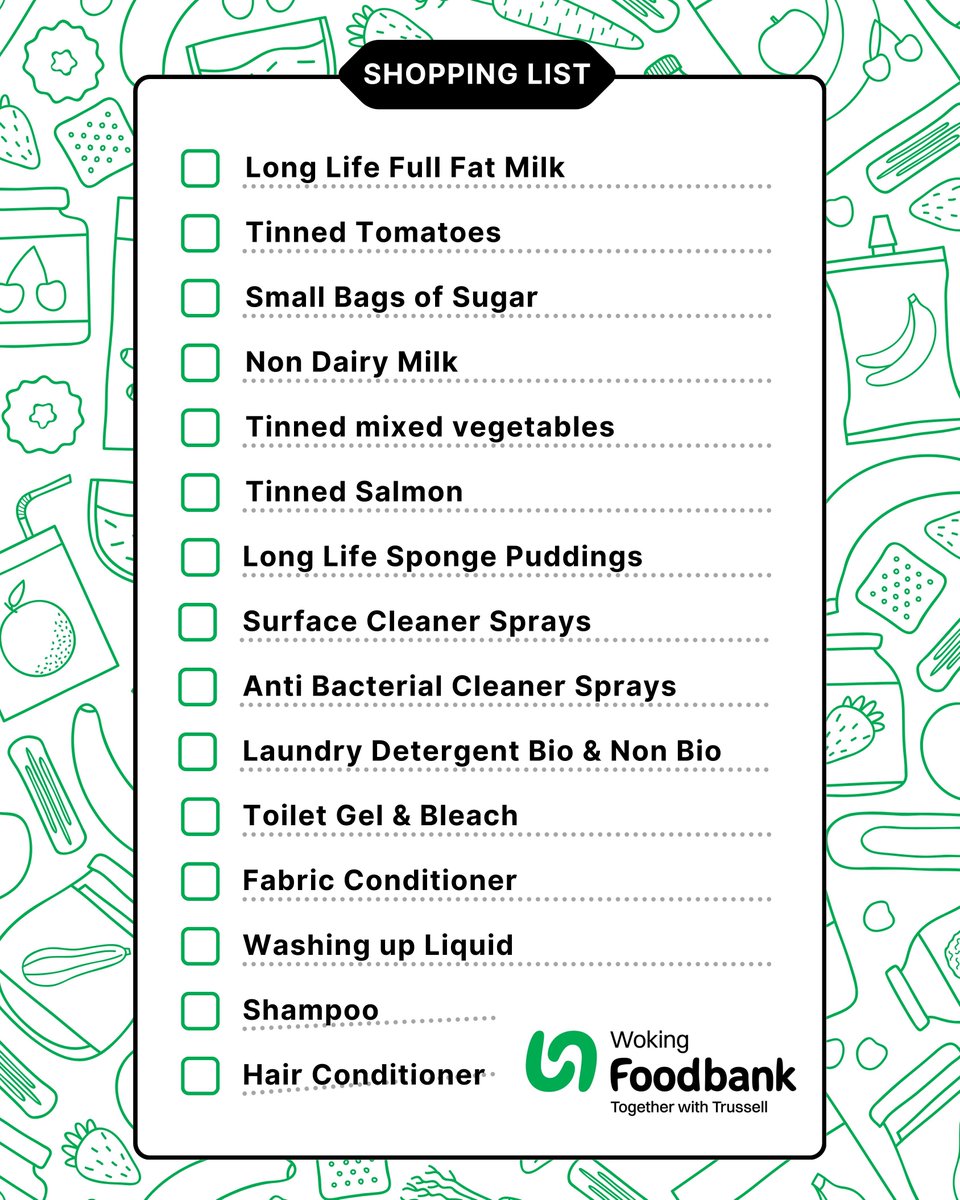 We are holding our monthly @wokingfoodbank collection this Sunday 11th January; donations can be dropped off at the 10.30 am service at the collection point next to the AV desk in church or left in the lobby of the car park back entrance by 12.45pm that day please. Thank you!