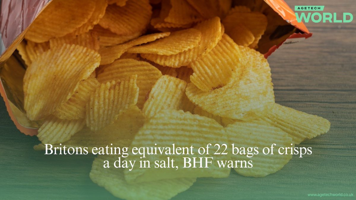 AgeTechWorld's tweet image. UK adults consume as much salt as 155 crisp packets a week, raising risks of heart failure, diabetes and dementia. 

🔗 Full story: buff.ly/8qsCRGo 

#hearthealth #saltintake #publichealth #wellbeing #NRTimes