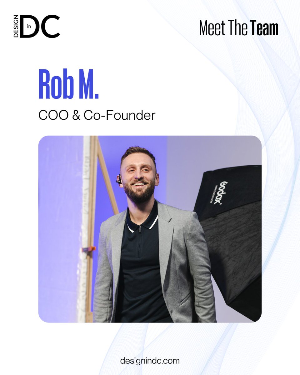 DesignInDC's tweet photo. Rob brings the calm, the structure, and the “let’s figure this out” energy. ⚙️

As COO &amp; Co-Founder, he’s the person who turns ideas into something the whole team can run with, steady, supportive, and always thinking three steps ahead.

#DesignInDC #Leadership #COO #MeetTheTeam https://t.co/khn1yOECXL
