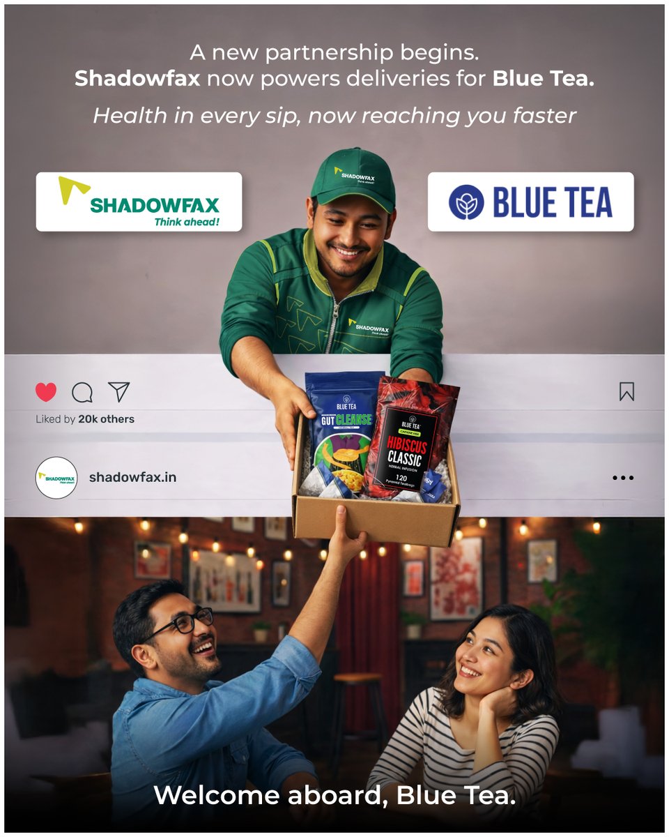 shadowfax_in's tweet photo. Excited to have @BlueTeaIndia on board!
With Shadowfax’s seamless network and smart delivery tech, your daily cup of wellness reaches you faster than ever.
#shadowfax #logisticservices #deliverypartner #fastdelivery #bluetea #d2c #ecommerce #healthylifestyles https://t.co/WS56AkNNFl