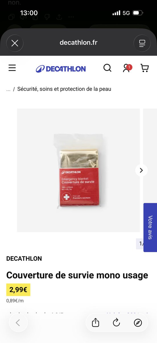 adelhkey's tweet image. N’hésitez pas en ce froid polaire d’acheter des couvertures de survie pour les sdf si vous en apercevez vous pouvez en trouver a décathlon pour 3€ par exemple pour 30€ vous pouvez en avoir 10 c’est vrmt pas mal le froid tue 🙏🏻