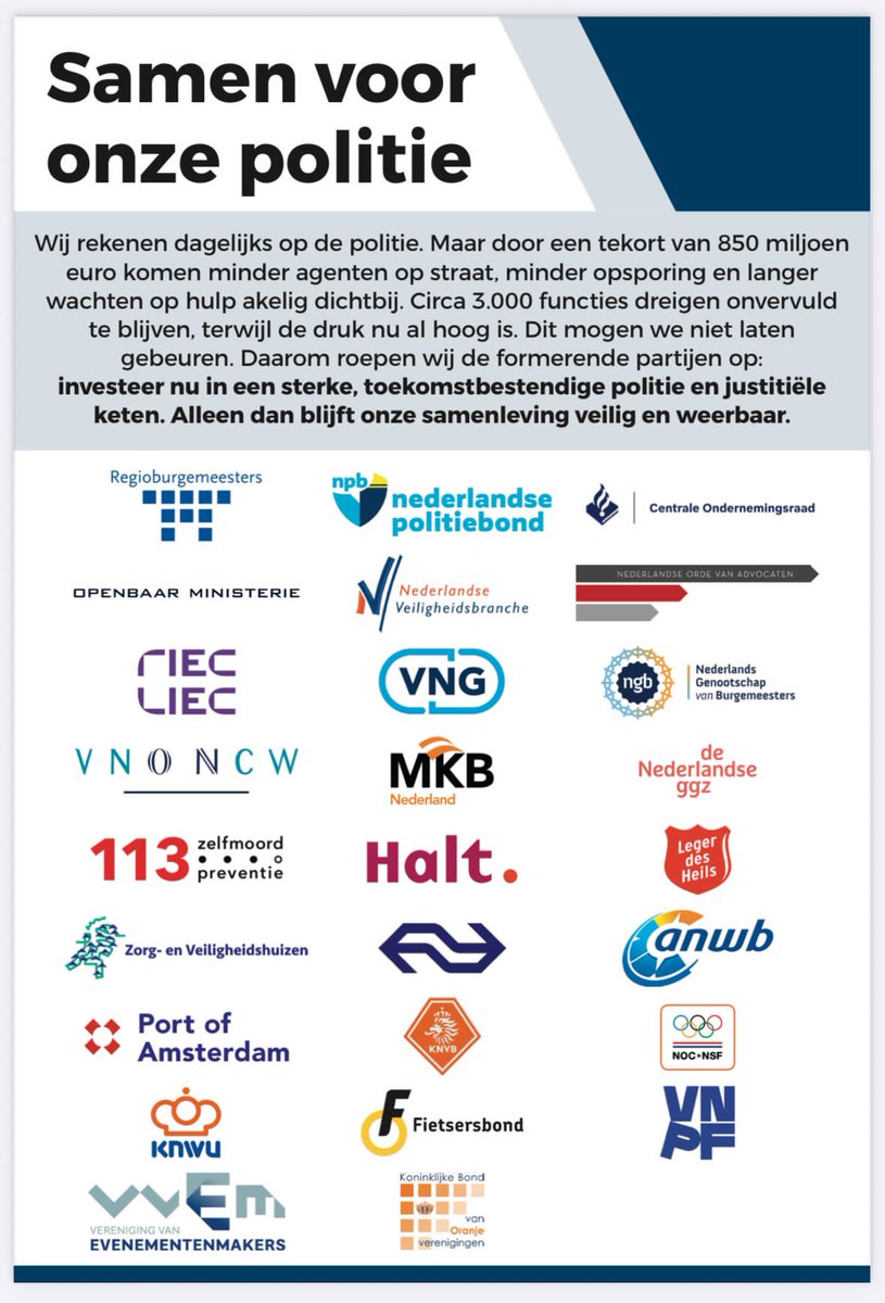 Daarom roepen wij de formerende partijen op: investeer nu in een sterke, toekomstbestendige politie en justitiële keten. Alleen dan blijft onze samenleving veilig en weerbaar.
#politie #capaciteit #steundepolitie