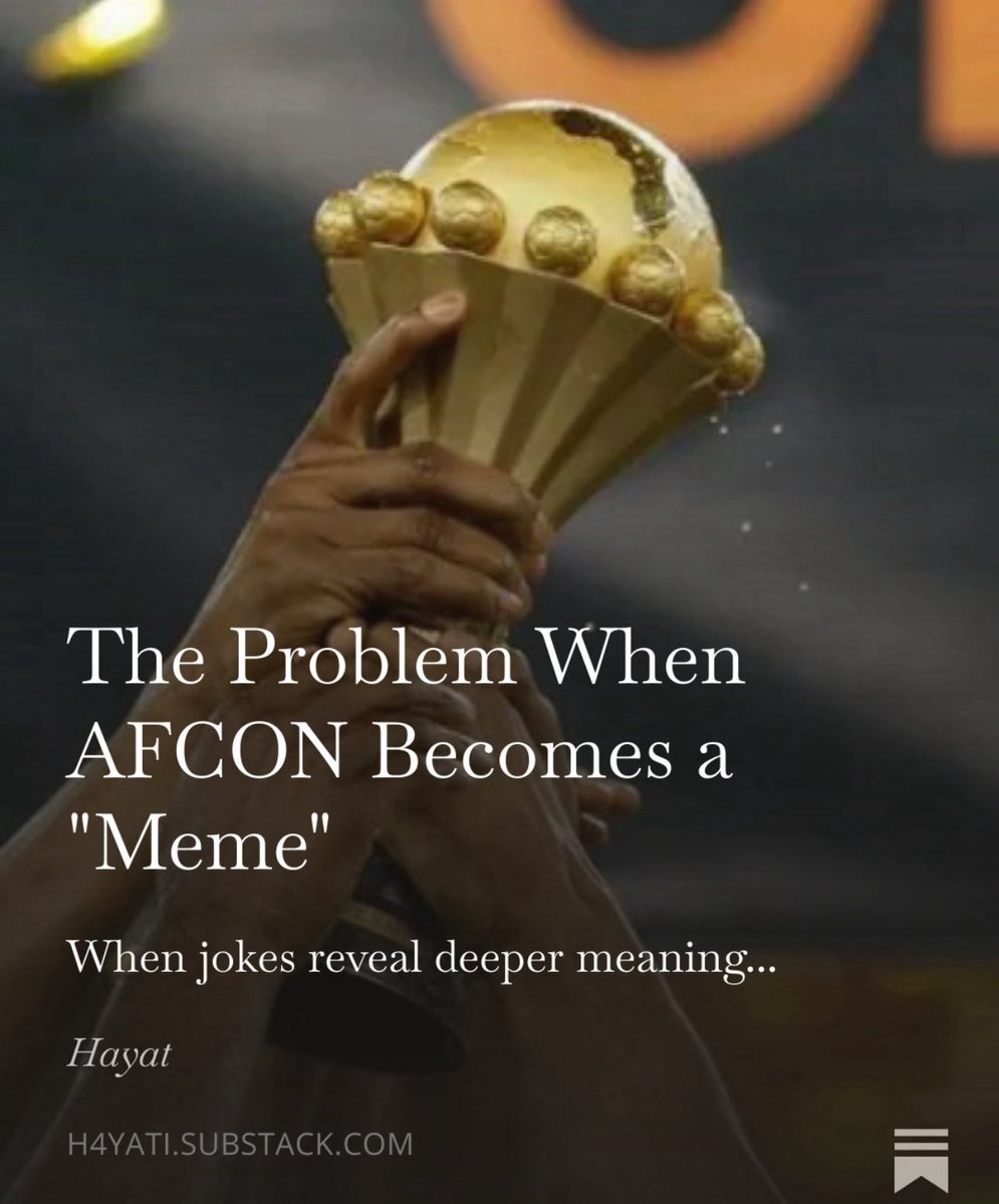 hxy4t's tweet image. hi everyone i wrote a substack piece on how the memeification of AFCON stems from racial biases towards African football, please read 🥹❤️ open.substack.com/pub/h4yati/p/t…