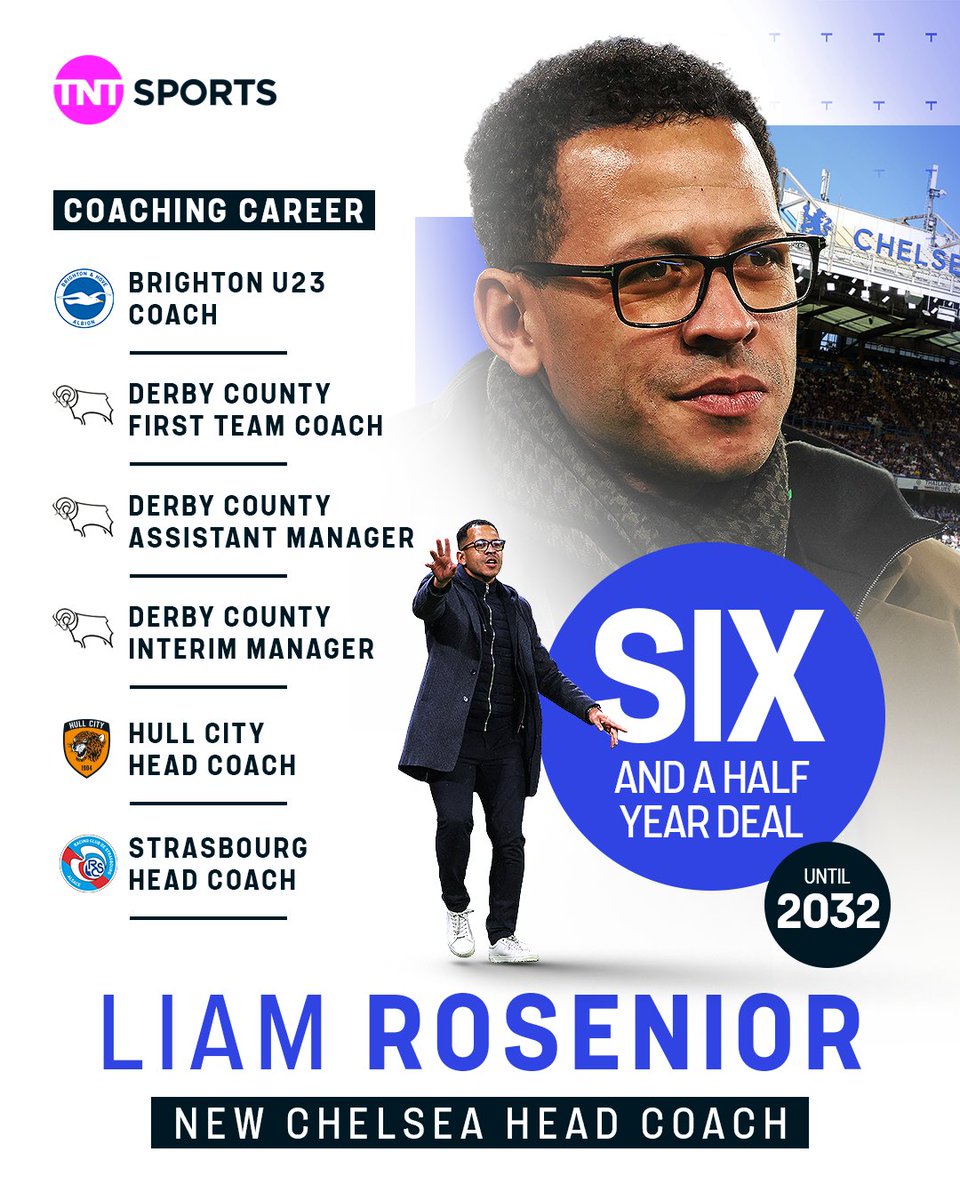 footballontnt's tweet image. Liam Rosenior has signed a six and a half year contract at Chelsea which runs until 2032 ✍️