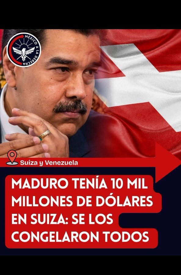 La Suisse annonce avoir gelé les comptes de Maduro, pour 10 milliards de dollars! 10 milliards!

Les mêmes gauchistes vont s'offusquer, AUSSI, que les comptes de Maduro soient fermés.
Mais ils ne vont pas se demander de quels crimes provient cet argent, pendant que tout un peuple