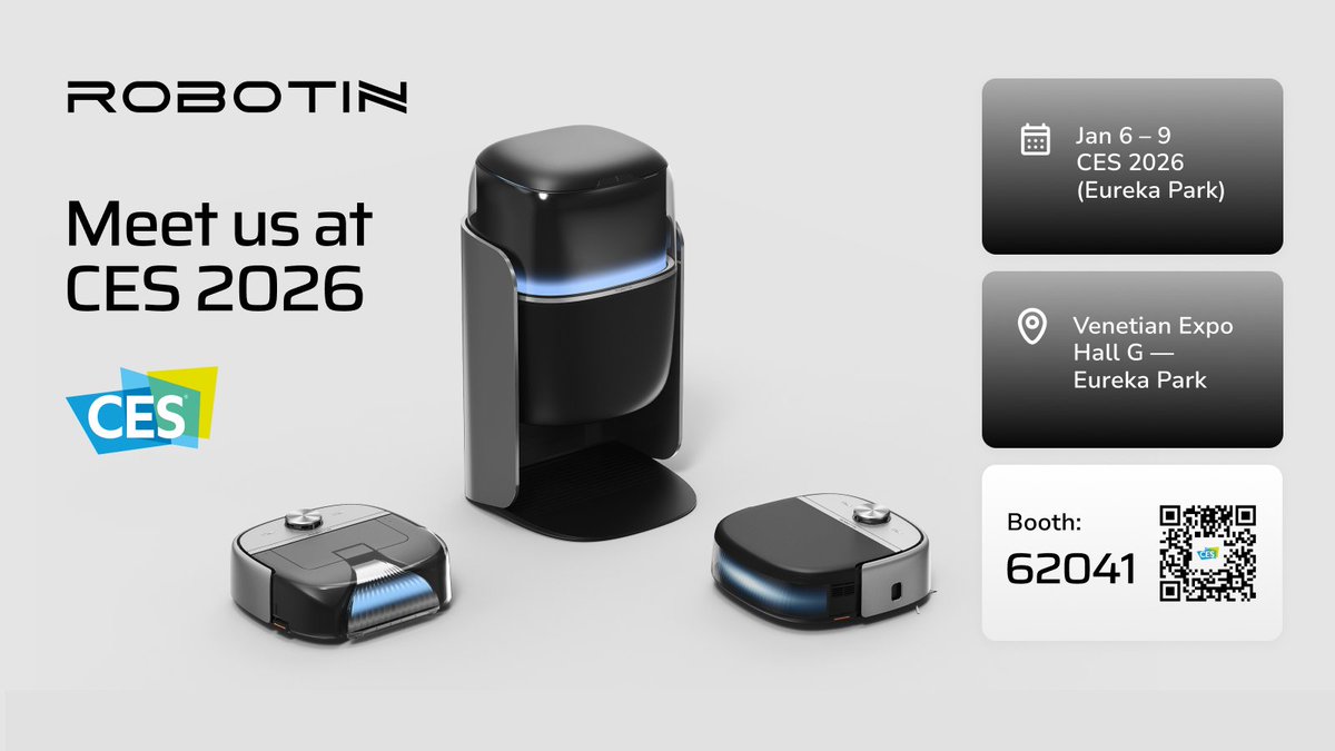 RobotinGlobal's tweet photo. CES 2026 starts today.
We’re excited to welcome you to Robotin R2 at Eureka Park.
Discover how modular robotics is redefining carpet washing and floor cleaning.
📍 Venetian Expo Hall G, Eureka Park
🔢 Booth 62041
🗓 Jan 6–9
👉 Find us here: https://t.co/vtGZtMPMlQ
See you at CES.
#CES2026 #Robotics #Innovation #Robotin #SmartCleaning