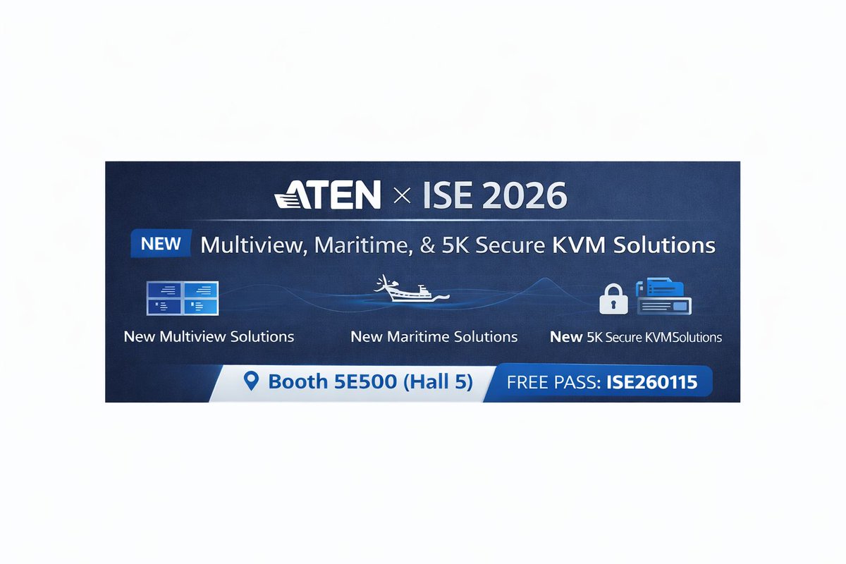 See you there! #ISE2026

Get your ticket here: register.visitcloud.com/survey/0hztq4l…

Let us know you're coming:
sales@aten.co.uk
