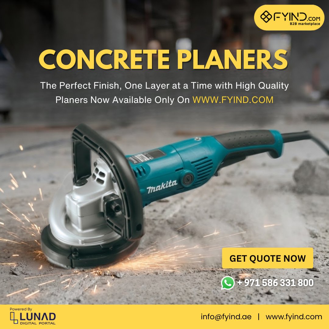 FYIND_COM's tweet image. Smooth finishes start with the right tools. Find high-quality Concrete Planers from verified suppliers on FYIND - fyind.com/uae/en/tools-a…

.

#ConstructionTools #PowerTools #Hardware #IndustrialSupplies #ConcreteWork #FYIND #B2BMarketplace #UAE #KSA