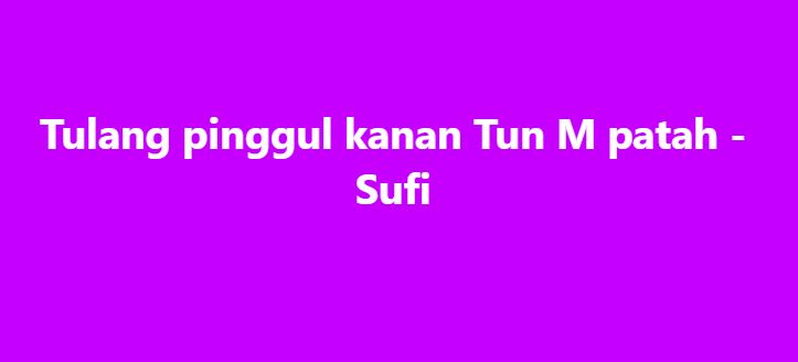 SinarOnline's tweet image. Tulang pinggul kanan Tun M patah - Sufi

Bekas Perdana Menteri, Tun Dr Mahathir Mohamad disahkan mengalami patah tulang pinggul kanan dan dijangka dirawat di hospital selama beberapa minggu bagi tujuan rawatan serta pemantauan lanjut.

#sinarharian #TunM #Mahathir